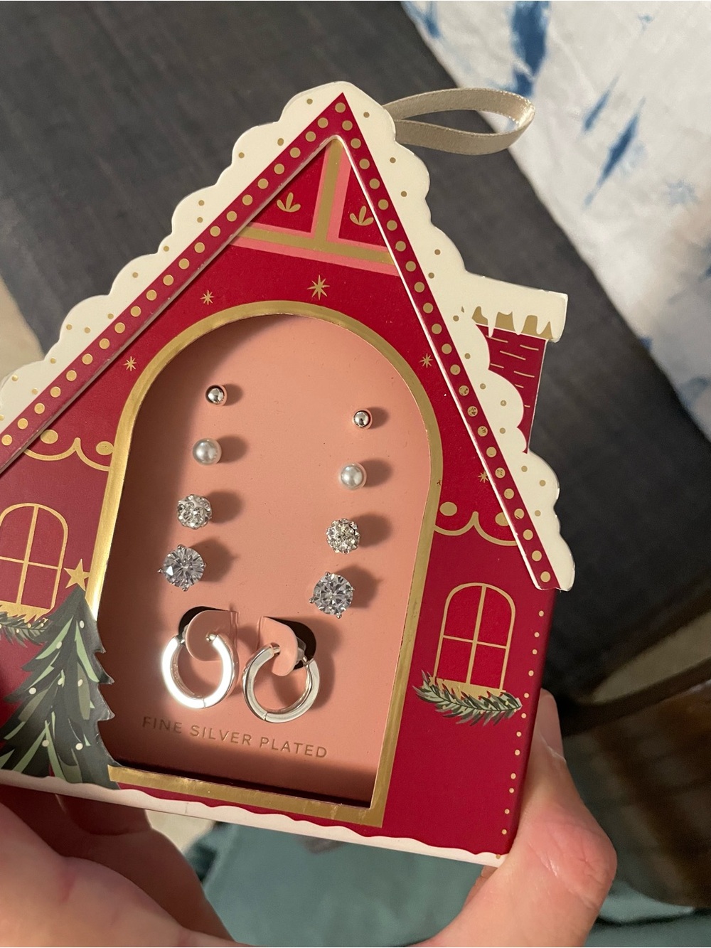 Kohl's Silver-Plated Holiday Earring Gift Set - Red and Pink Packaging